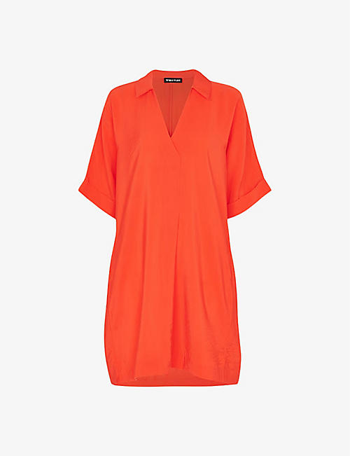 WHISTLES: Melanie collared relaxed-fit woven mini dress