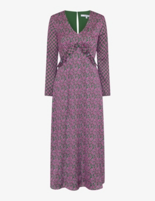 OMNES: Jaspiya floral-pattern recycled-polyester maxi dress
