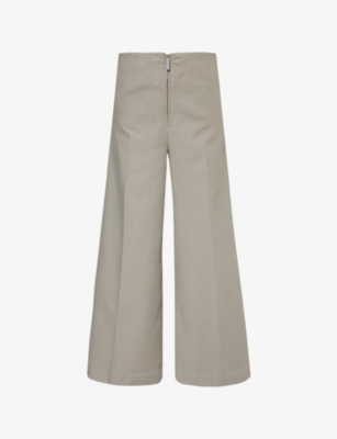 TOTEME: Wide-leg high-rise organic-cotton canvas trousers