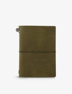TRAVELER'S COMPANY: Passport-size leather notebook 12.4cm x 18.9cm