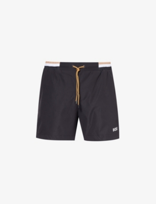 BOSS: Logo-print regular-fit swim shorts
