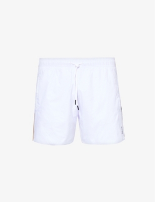 BOSS: Logo-print regular-fit recycled-polyester swim shorts