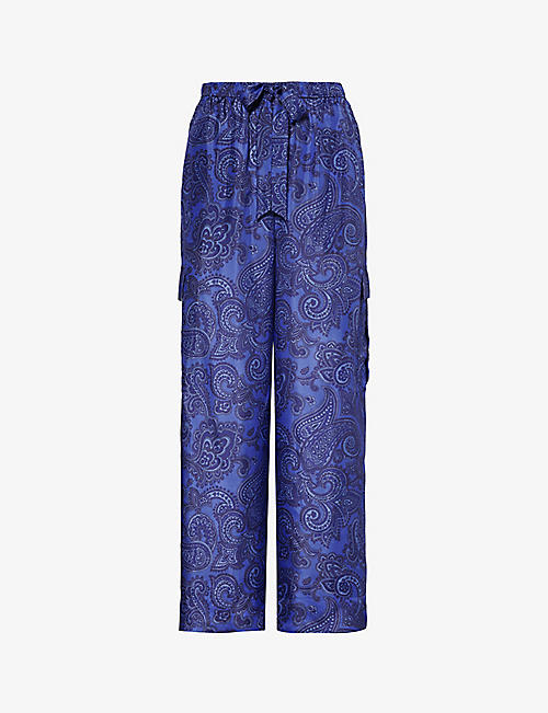 ZIMMERMANN: Ottie paisley-print wide-leg mid-rise silk trousers
