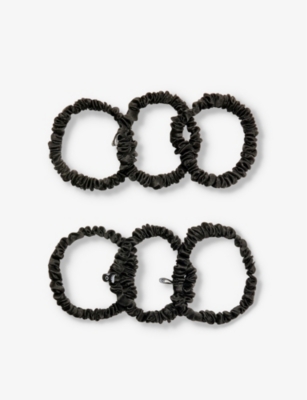 DROWSY SLEEP CO: Drowsy Mini logo-embellished pack of six silk scrunchies