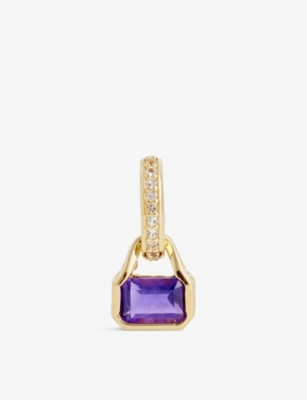 V BY LAURA VANN: February 18ct yellow-gold vermeil, recycled sterling-silver, white topaz and amethyst charm