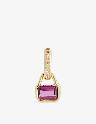V BY LAURA VANN: October 18ct yellow-gold vermeil, recycled sterling-silver, white topaz and rhodolite charm