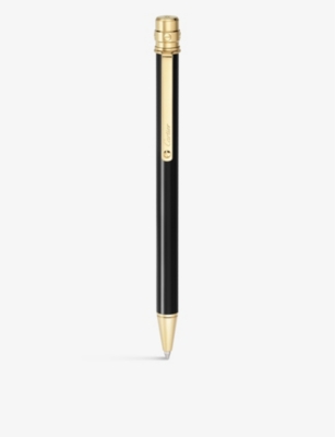 CARTIER: Santos de Cartier small lacquered and gold-tone metal ballpoint pen
