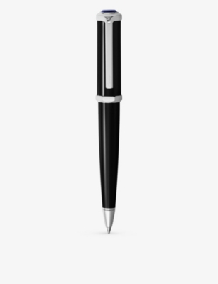 CARTIER: Santos-Dumont palladium-finish and black composite ballpoint pen
