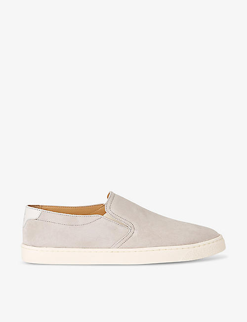 BRUNELLO CUCINELLI: Slip-on leather low-top trainers