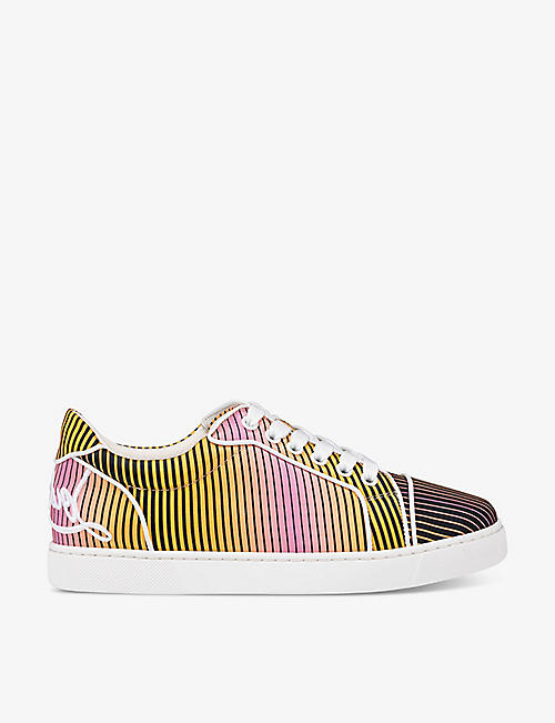 CHRISTIAN LOUBOUTIN: Fun Vieira Orlato brand-embellished leather low-top trainers