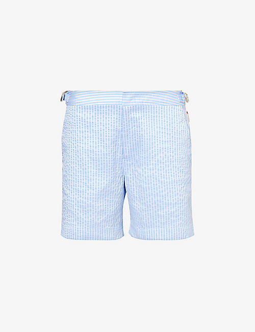 ORLEBAR BROWN: Bulldog stripe-print stretch-woven shorts