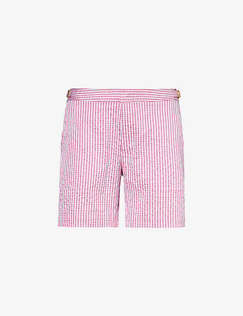 ORLEBAR BROWN: Bulldog stripe-print regular-fit stretch-woven shorts