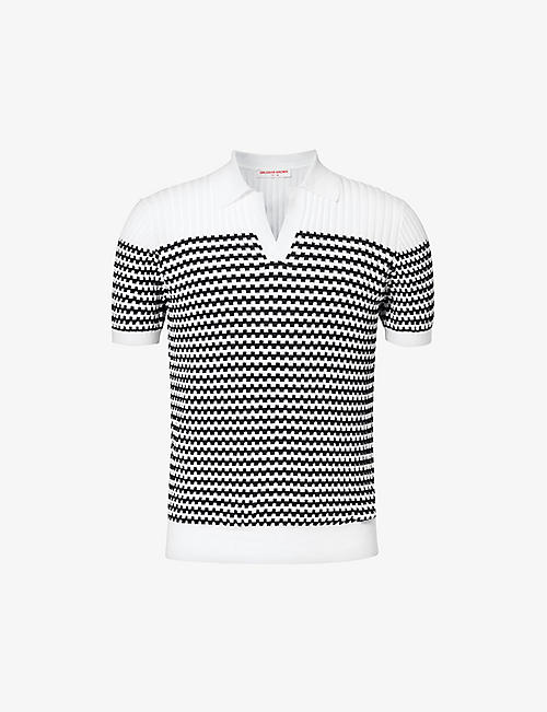 ORLEBAR BROWN: Canet stripe cotton-knitted polo shirt
