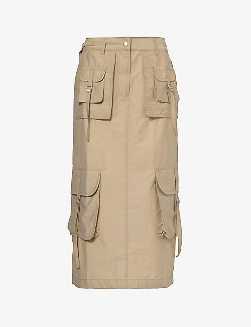 ACNE STUDIOS: Ilanta cargo-pocket cotton-blend midi skirt