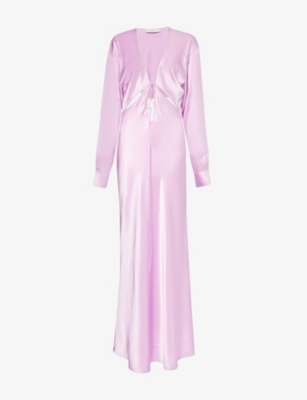 CHRISTOPHER ESBER: Triquetra V-neck silk maxi dress