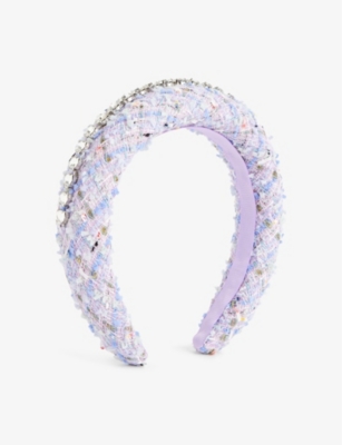 SELF PORTRAIT: Heart crystal-embellishment boucle headband