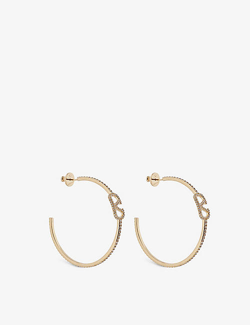 VALENTINO: Logo-embellished brass earrings