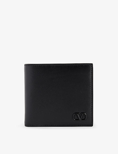 VALENTINO GARAVANI: VLOGO-plaque grained leather billfold cardholder