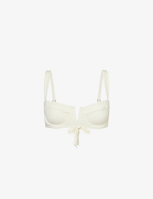 MONDAY SWIMWEAR: Clovelly plunge-neck stretch-recycled nylon bikini top