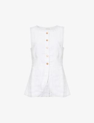 POSSE: Emma round-neck linen waistcoat