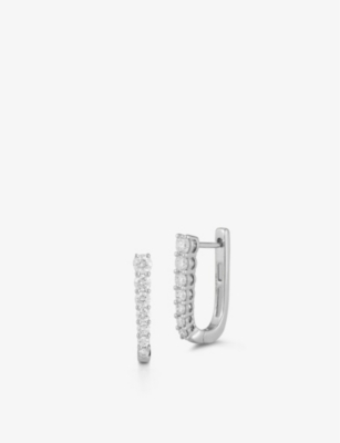 THE ALKEMISTRY: Dana Rebecca Ava Bea 14ct white-gold and 0.52ct brilliant-cut diamond hoop earrings