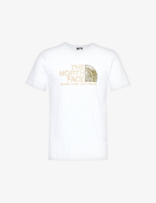 THE NORTH FACE: Rust branded-print cotton-jersey T-shirt