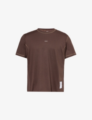 SATISFY: Softcell™ Cordura® Climb brand-patch cotton-blend jersey T-shirt