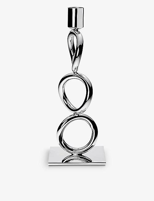 CHRISTOFLE: Vertigo 3-ring silver-plated candelabra 23cm