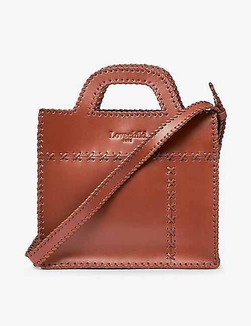 LOVECHILD: Rhoda logo-embossed leather cross-body bag