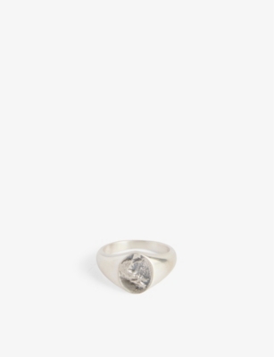 SERGE DENIMES: Dune engraved sterling-silver ring