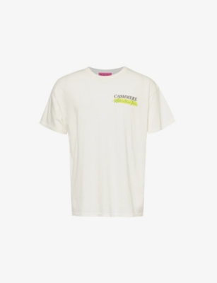 THE ELDER STATESMAN: Adventure Tours brand-print linen and cotton-blend T-shirt