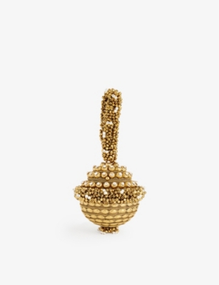 MAE CASSIDY: Simi Jewel Pearl gold-plated metal clutch