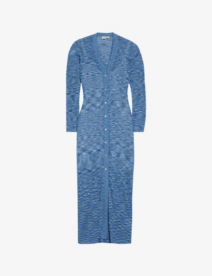 TED BAKER: Omaaa textured-weave V-neck knitted cardigan