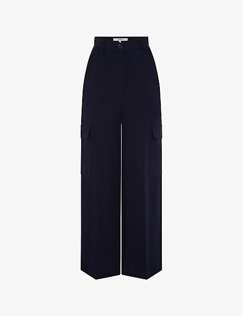 OMNES: Brook wide-leg high-rise woven cargo trousers