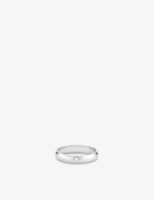 DE BEERS JEWELLERS: The Classic One platinum and 0.05ct brilliant-cut diamond wedding ring