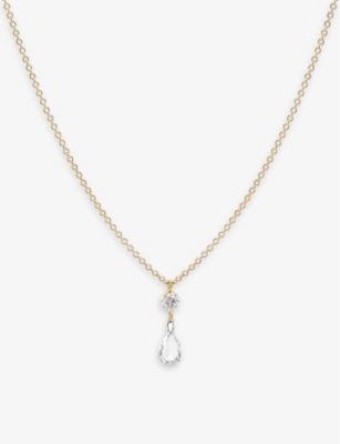 THE ALKEMISTRY: Aria 18ct yellow-gold brilliant-cut 0.10ct and 0.08ct diamond pendant necklace&nbsp;