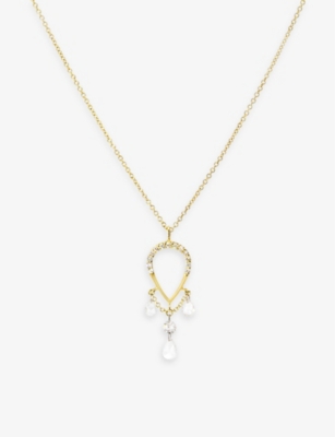 THE ALKEMISTRY: Suncatcher 18ct recycled yellow-gold and 0.38ct diamond pendant necklace