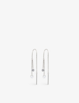 THE ALKEMISTRY: Aria 18ct white-gold and 0.36ct diamond drop earrings