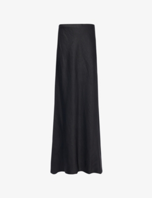 THEORY: Flared-hem regular-fit linen-blend maxi skirt