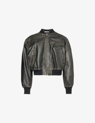 ACNE STUDIOS: Stand-collar long-sleeve leather jacket