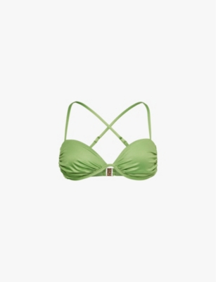 SEAFOLLY Ruched Split Underwired Bikini Top Selfridges