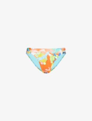 SEAFOLLY High Leg Ruched Side Printed Bikini Bottoms Selfridges