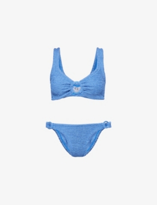 HUNZA G Hallie Hoop Trim Seersucker Bikini Set Selfridges