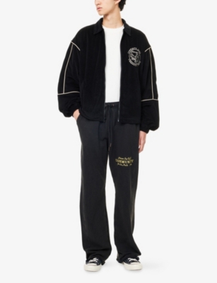 Community Brand-Embroidered Cotton-Jersey Jogging Bottoms