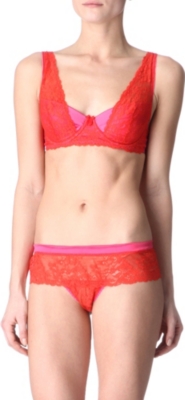 MIMI HOLLIDAY Strawberry satin plunge bra range