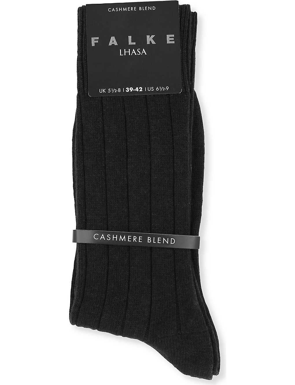 Falke Mens Black Lhasa Wool-cashmere Socks