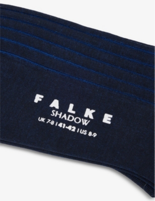 Shop Falke Men's Navy Blue Mens Navy Blue Cotton Blend Striped Shadow Socks, Size: In Navy/blue