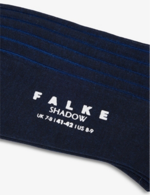 Falke Shadow Striped Cotton-blend Socks In Navy/blue