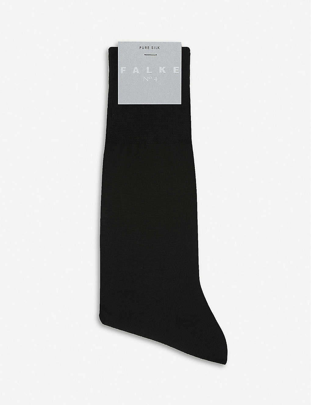 Shop Falke Men's Black No.4 Silk-blend Socks