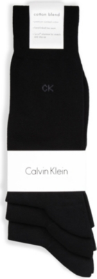 CALVIN KLEIN: Pack of three flat-knit socks